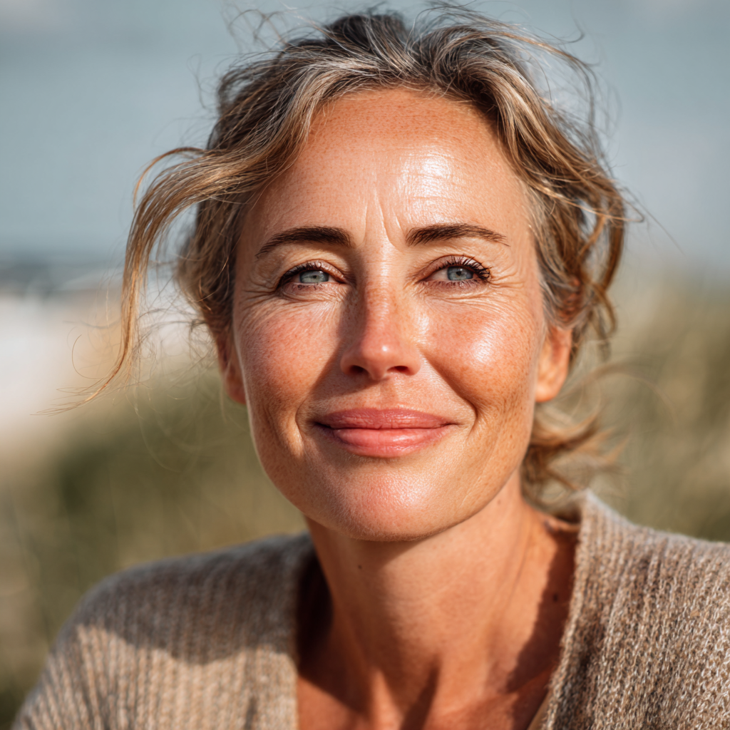 Спеціаліст європейської зовнішності віком 40-45 років в білому халаті усміхається, тримає в руках натуральні трави та рослини в сучасному кабінеті, реалістичний стиль